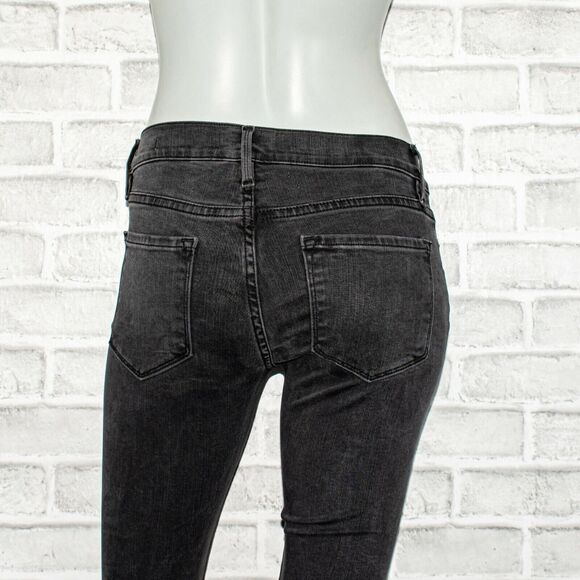 FRAME Denim Women's 24 Le Skinny De Jeanne Jeans Crop Triangle Raw hem Tull Gray - Picture 12 of 13